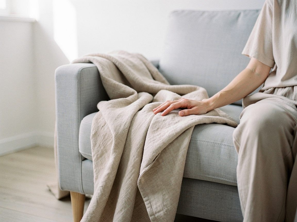Linen Blend Throw Blanket